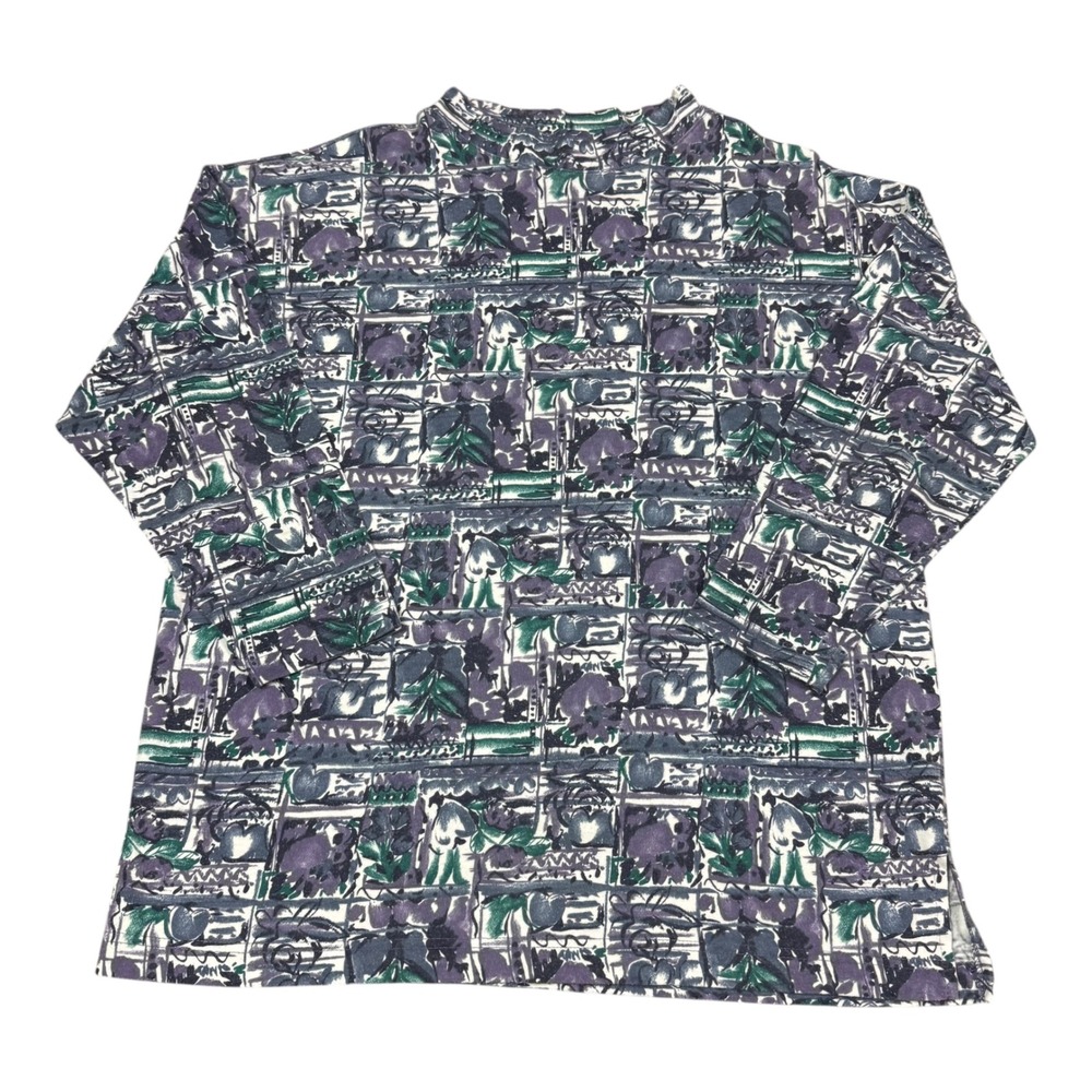 Vintage 90s Maggie Lawrence Sports Floral AOP Long Sleeve Shirt Women's 14/16W - Picture 1 of 7